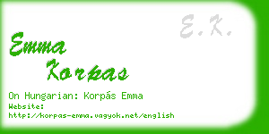 emma korpas business card
