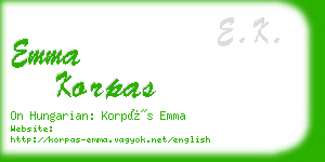 emma korpas business card